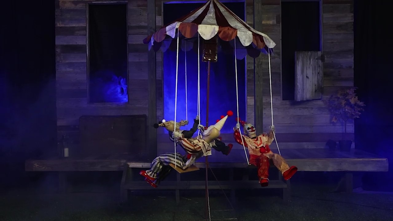 Bring a twisted carnival to your haunt with the 6FT Clown Go Round Animated Decoration! Featuring creepy clown figures spinning in a chilling carousel motion, eerie lights, and spine-tingling sound effects, it’s a nightmare merry-go-round that no one will forget.